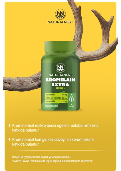 Bromelain Extra 2400 Gdu/g 60 Tablet indirimleri