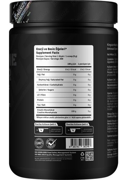 Creatine Powder 1000 Gr Aromasız fiyatları