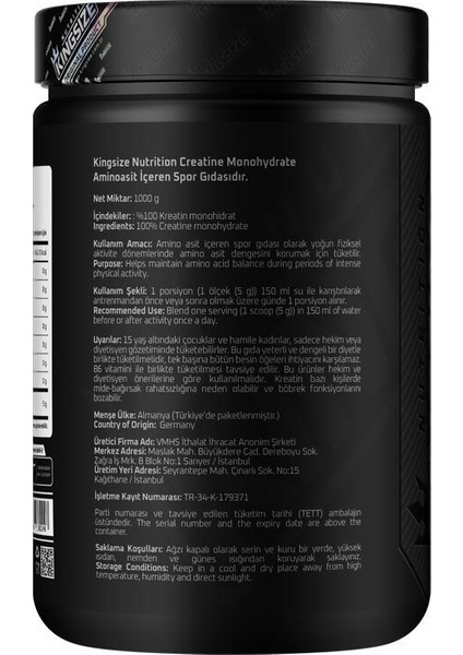 Creatine Powder 1000 Gr Aromasız modelleri