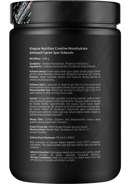 Creatine Powder 1000 Gr Aromasız