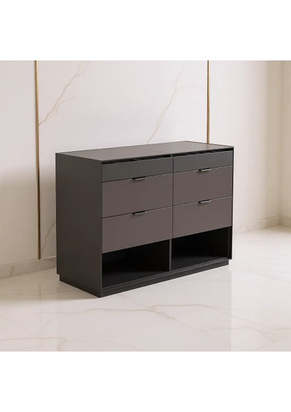 Modena Ada Şifonyer 6 Çekmeceli Kahverengi MDF 85 cm Yükseklik 121 cm Genişlik Modern Tasarım modelleri