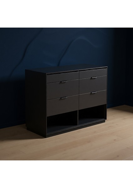 Modena Ada Şifonyer 6 Çekmeceli Kahverengi MDF 85 cm Yükseklik 121 cm Genişlik Modern Tasarım indirimleri