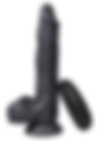 Dildo Series Siyah Hero 21 cm 10 Modlu Titreşimli Realistik Penis