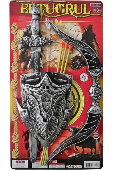 Ertuğrul Ok - Yay - Kılıç Kalkan Seti 38 cm x 68 cm Eğlenceli Oyun Seti Kız Çocuk Erkek Çocuk İçin modelleri