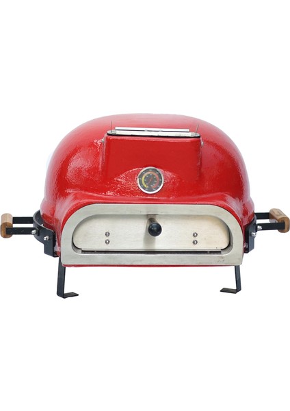 Kamado Pizza Fırını Kırmızı