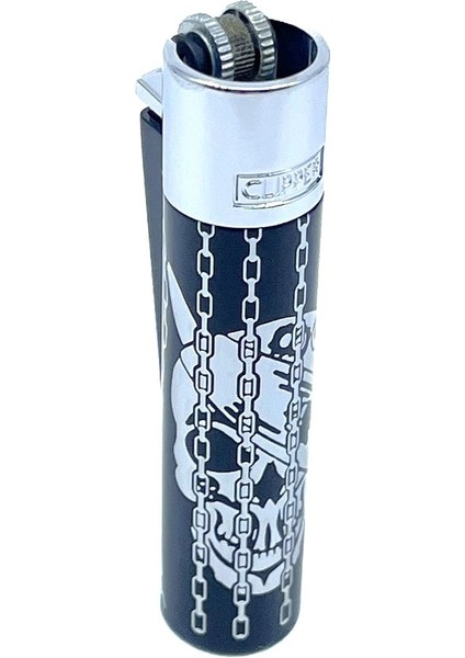 Clipper Deadly Chains Serisi Metal Çakmak - Silver