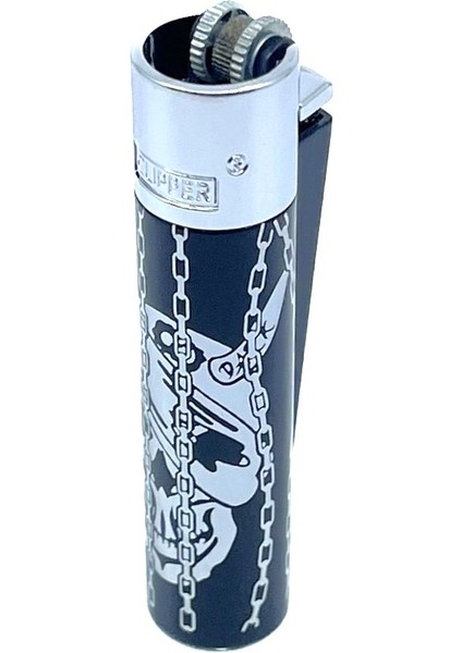 Clipper Deadly Chains Serisi Metal Çakmak - Silver