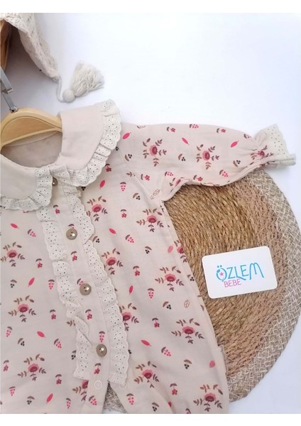 Güpür Bebe Yaka Çiçek Baskılı Tulum Sütlü Kahve fiyatları