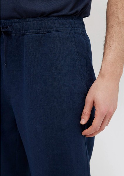 Lacivert Keten Pantolon 0010577-80872