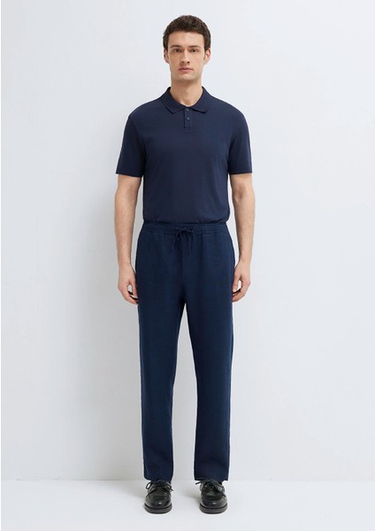 Lacivert Keten Pantolon 0010577-80872 modelleri