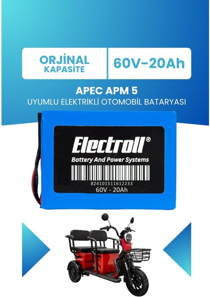 Apec Apm 5 Uyumlu Batarya (Standart Kapasite) Lifepo4 60V Fiyatı