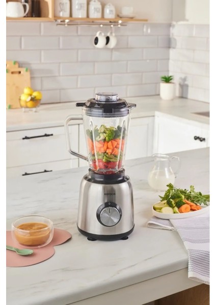 Inox Smoothıe Blender 1000 W 1 lt Kapasite Buz Kırma Fonksiyonu ile Pratik Kullanım
