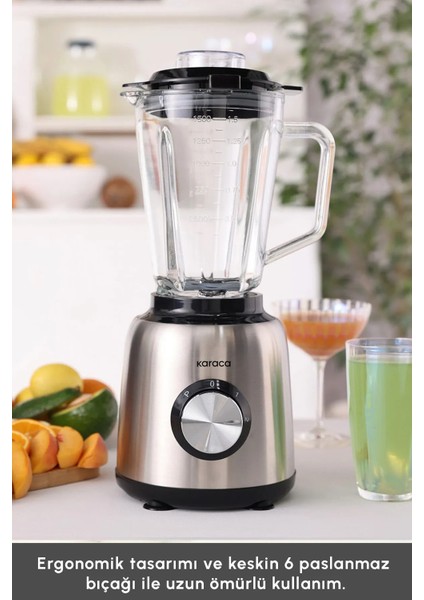 Inox Smoothıe Blender 1000 W 1 lt Kapasite Buz Kırma Fonksiyonu ile Pratik Kullanım