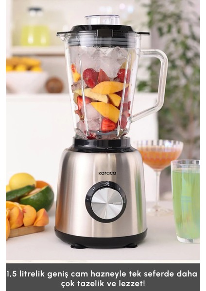 Inox Smoothıe Blender 1000 W 1 lt Kapasite Buz Kırma Fonksiyonu ile Pratik Kullanım