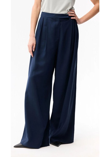 Geniş Paça Modal Pantolon Lacivert 15346250000 modelleri