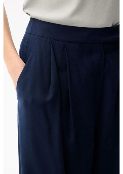 Geniş Paça Modal Pantolon Lacivert 15346250000 fırsatları