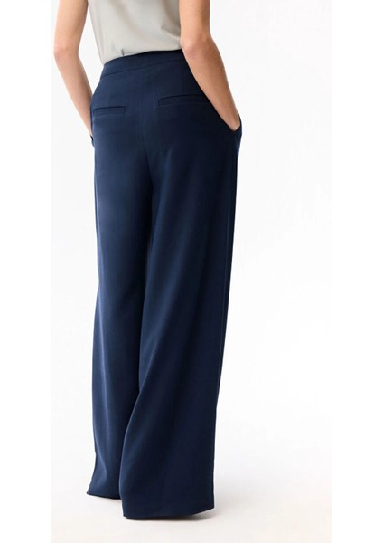 Geniş Paça Modal Pantolon Lacivert 15346250000