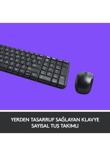 MK220 Q Tr Siyah Kablosuz Klavye Mouse Set modelleri