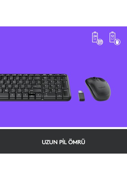 MK220 Q Tr Siyah Kablosuz Klavye Mouse Set indirimleri