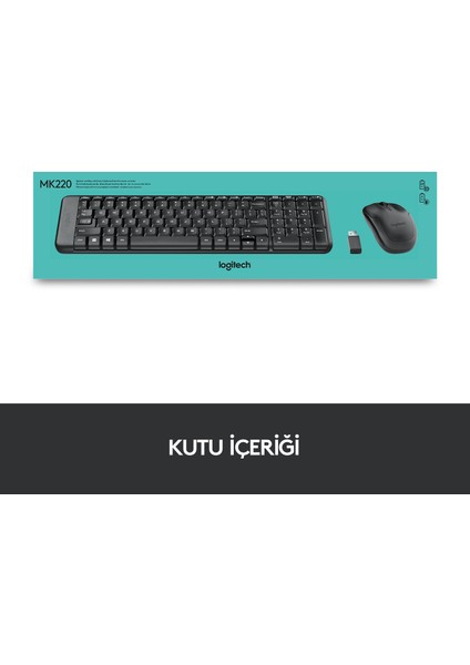 MK220 Q Tr Siyah Kablosuz Klavye Mouse Set