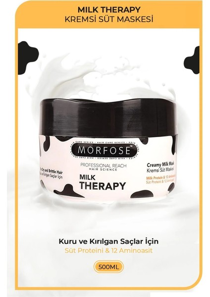 Milk Therapy 500 ml Saç Maskesi Süt Proteini ve 12 Amino Asit İçeren Kuru Saçlar İçin indirimleri