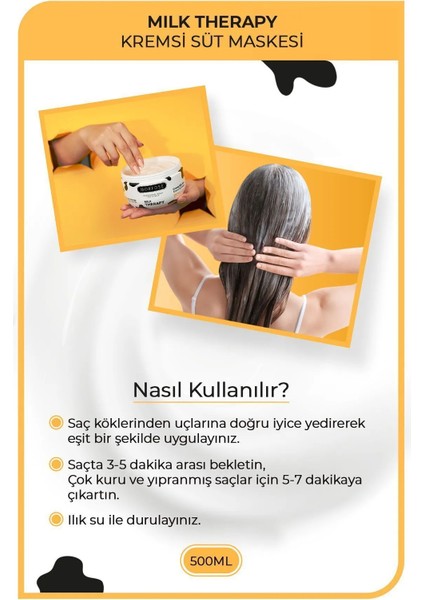 Milk Therapy 500 ml Saç Maskesi Süt Proteini ve 12 Amino Asit İçeren Kuru Saçlar İçin
