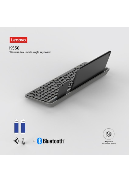 K550 Tablet Standlı Bluetooth + 2.4 Ghz Kablosuz Dual Modlu Sessiz Klavye modelleri