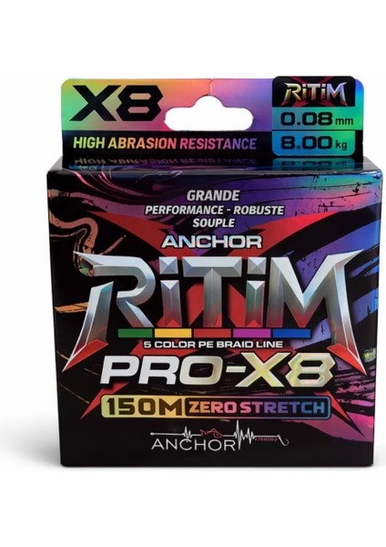 Ip Örgü Misina - 8 Kat - Anchor Ritim X8 - 150MT - Ebruli - 0.08MM modelleri