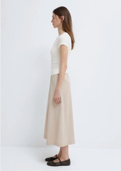 Ekru Basic Crop Tişört 1613942-70057 fırsatları