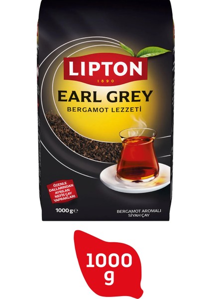 Lipton Earl Grey Dökme Çay Bergamot Aromalı 1 kg Özel Seri Tazeliği Koruyan Paket
