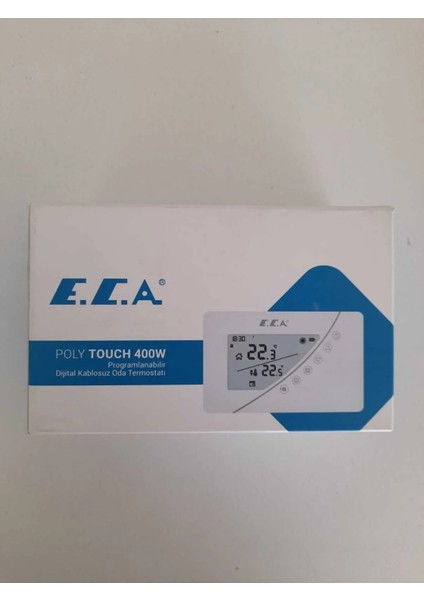 E.C.A Eca Poly Touch 400W Kablosuz Oda Termostatı Beyaz Dijital Kontrol Paneli ile Yüksek Performans