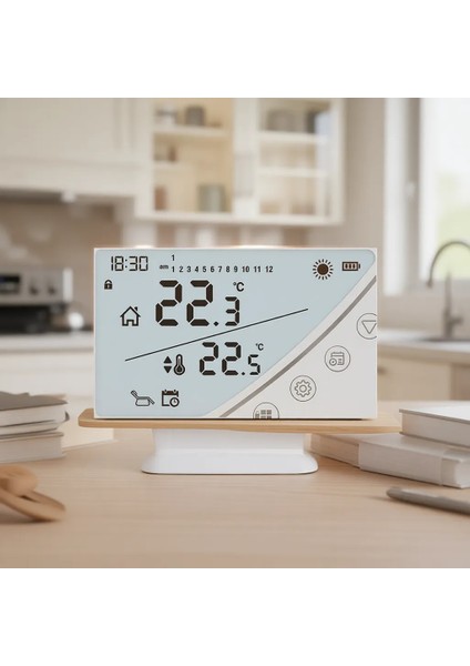 E.C.A Eca Poly Touch 400W Kablosuz Oda Termostatı Beyaz Dijital Kontrol Paneli ile Yüksek Performans