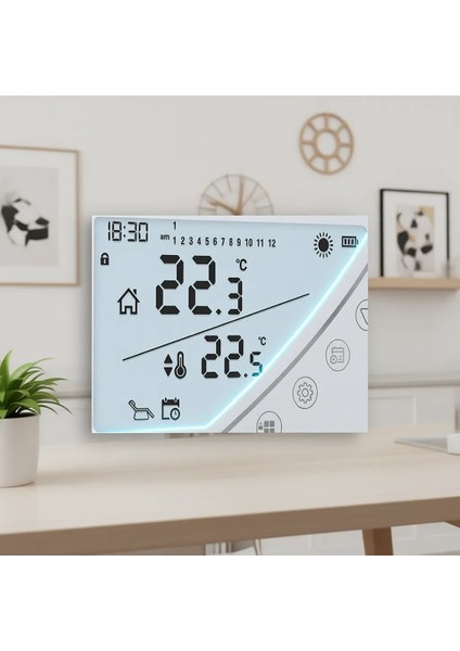 E.C.A Eca Poly Touch 400W Kablosuz Oda Termostatı Beyaz Dijital Kontrol Paneli ile Yüksek Performans
