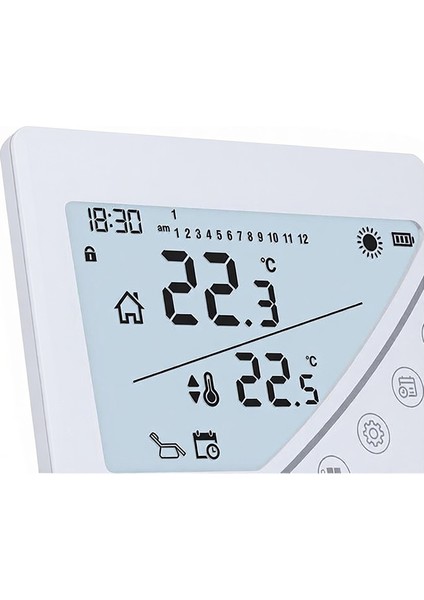 E.C.A Eca Poly Touch 400W Kablosuz Oda Termostatı Beyaz Dijital Kontrol Paneli ile Yüksek Performans
