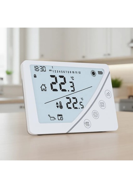 E.C.A Eca Poly Touch 400W Kablosuz Oda Termostatı Beyaz Dijital Kontrol Paneli ile Yüksek Performans