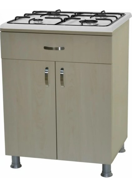 Set Altı Ocak Dolabı Meşe 60x58x85 cm Ölçüler Akçaağaç Renk Modern Tasarım fiyatları