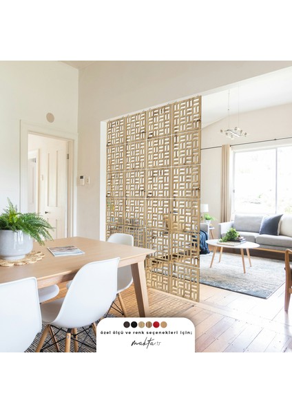 ® Perde Paravan | Lazer Kesim Ahşap Sarkıt Seperatör, 4'lü Panel Levha Seti fiyatları