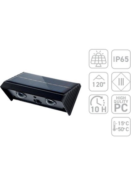 AG60-05801 IP65 3000K Günışığı Solar LED Bahçe Duvar Apliği indirimleri