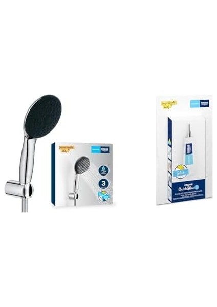 Grohe Набор для душа GROHE Vitalio Start 110, 1 режим струи, лейка, держатель и шланг, 8.7 л/мин, хром (27944001) — купить в Алматы