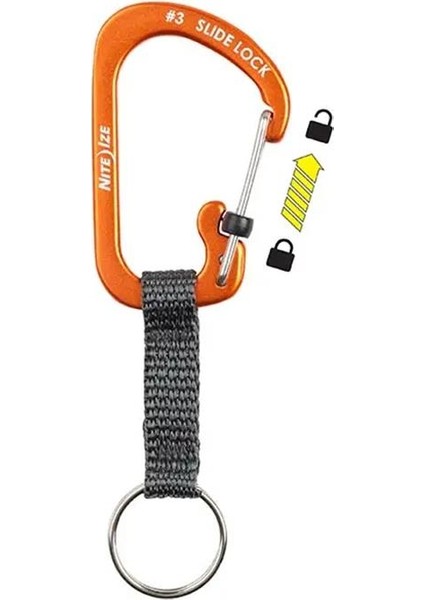 Slidelock Keyring Alüminyum Karabiner #3 -Yeşil indirimleri