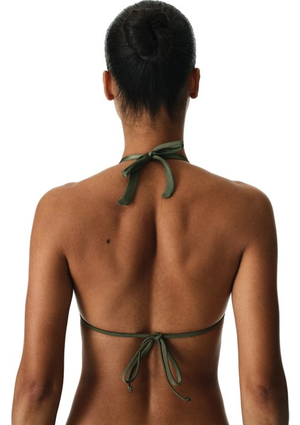 Zeytin Yesili Marcelina Üçgen Simli Bikini Üstü fiyatları