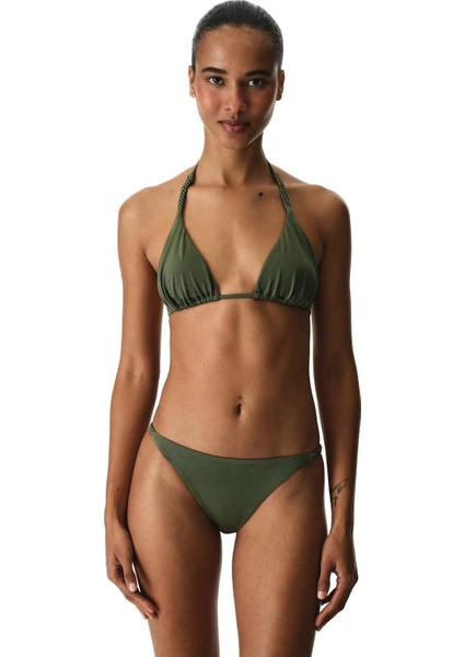 Zeytin Yesili Marcelina Üçgen Simli Bikini Üstü fırsatları