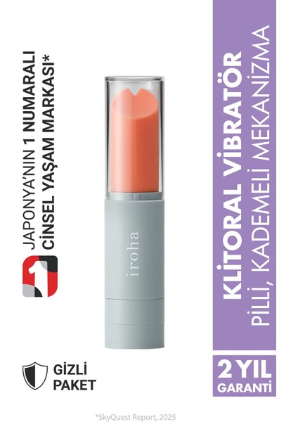 iroha Stick Coral-Gray Pilli Klitoral Vibratör HMS-01