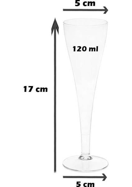 Mika Plastik Slim Kadeh - Flüt Kadeh 120 ml 6'lı fiyatları