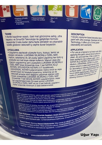 Luksima Silikonlu Silinebilir Özel Mat Iç Cephe Duvar Boyası 15 Lt fırsatları