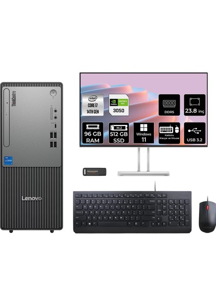 Lenovo Thinkcentre Neo 50T Gen 5 i7 14700 RTX 3050 96GB RAM Fiyatı