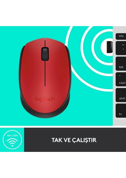 M171 USB Kırmızı Kablosuz Mouse