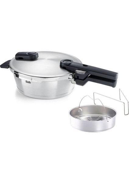 Fissler Vitaquick Premium 2,5 Litre Düdüklü Tencere + Buharda Pişirme Aparatı