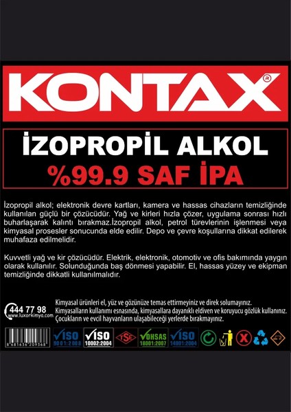 %99,9 Saf İpa İzopropil Alkol 200 ml Hassas Yüzeyler İçin Kalıntı Bırakmayan Temizlik modelleri