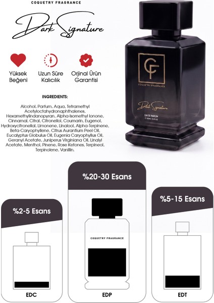 Dark Signature Edp 100ML Erkek Parfüm modelleri